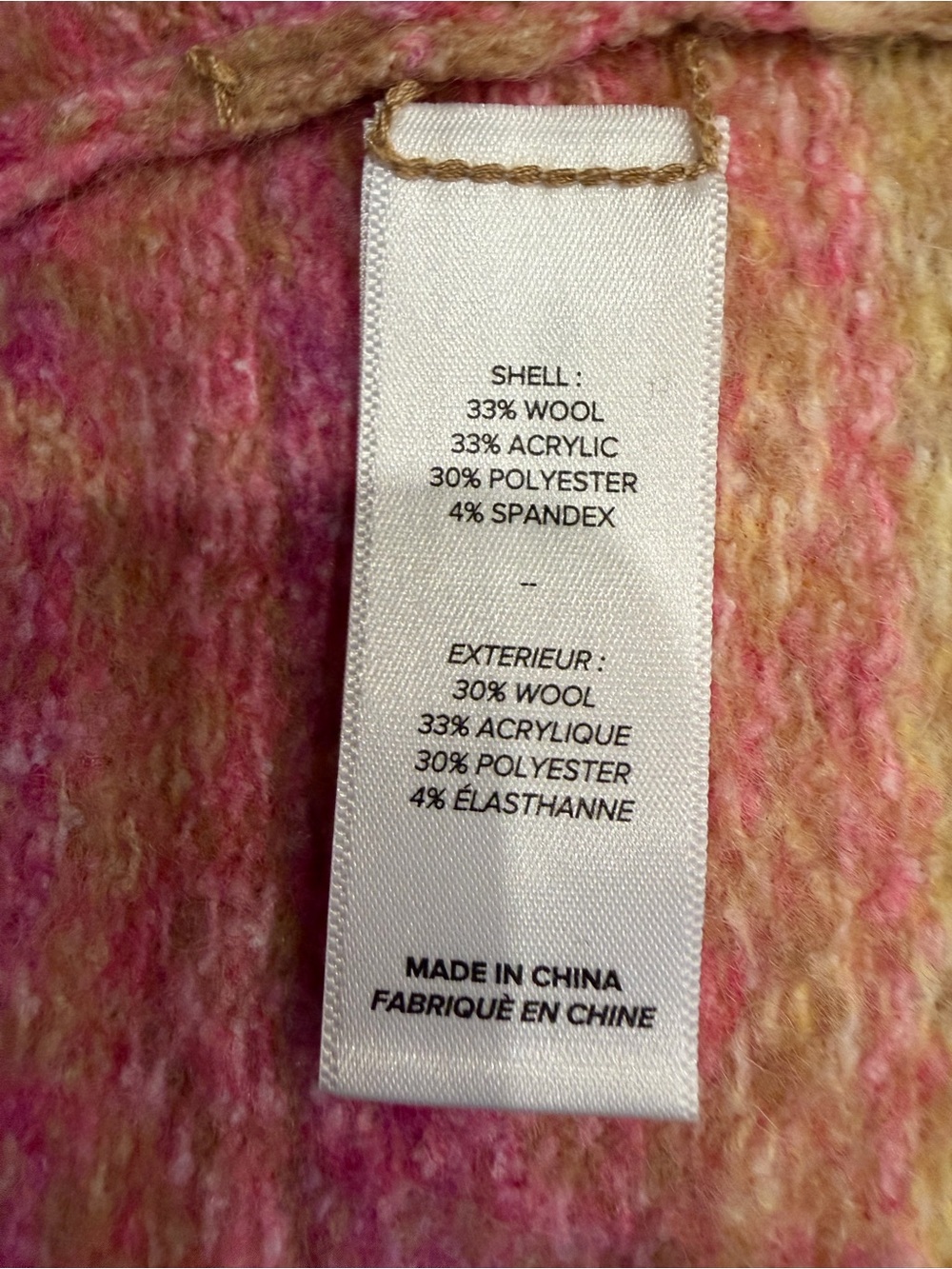 Cinq a Sept Camel Fair Isle Button-Front studded Women's Cardigan Sweater - Picture 9 of 9